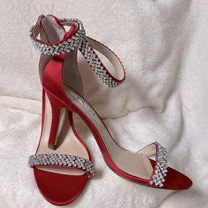 RED SATIN SHOES FOR CHRISTMAS! (Exact match in color to Red DRESS)